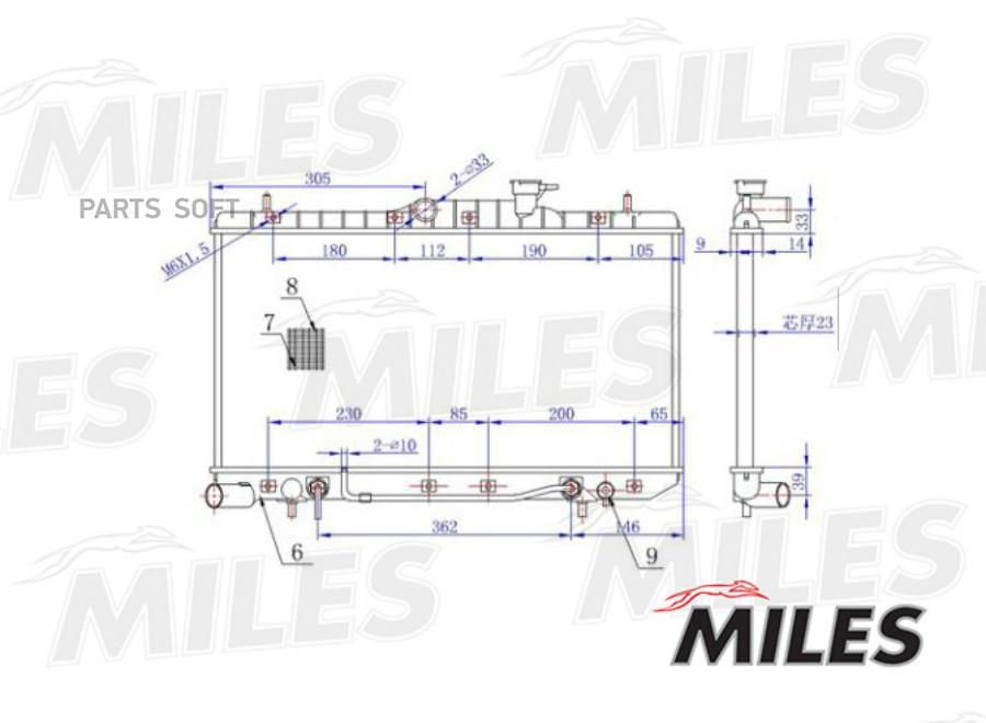 

MILES Радиатор охлаждения HYUNDAI ACCENT 1.5/1.6 00-