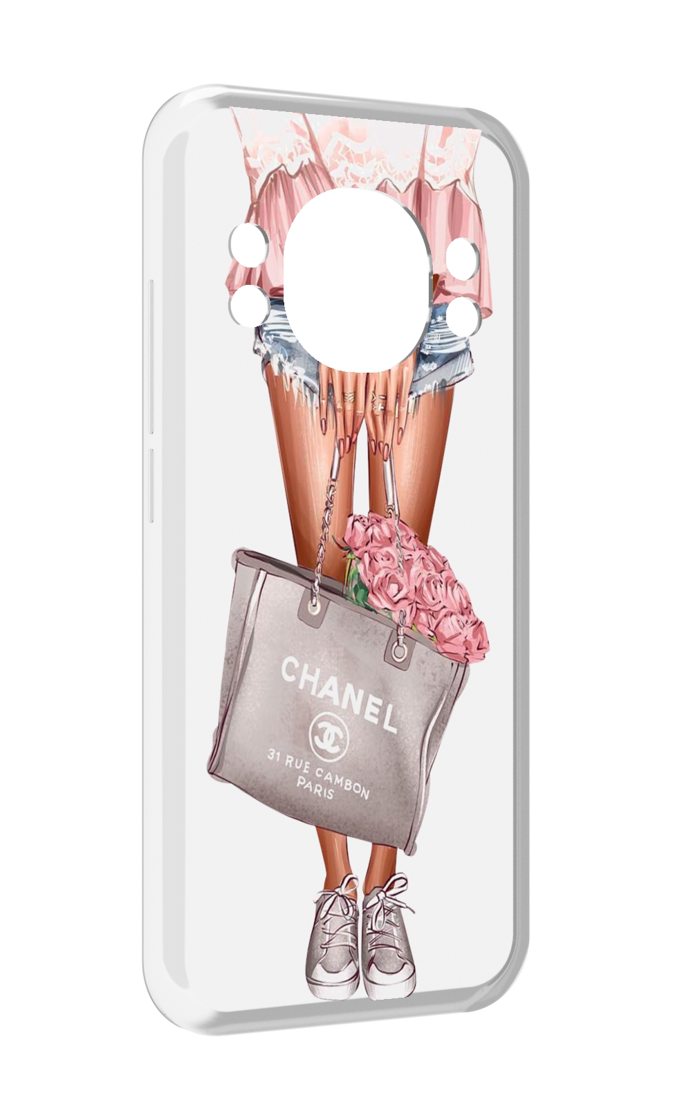 

Чехол MyPads Сумка-с-цветами женский для Doogee S98 / S98 Pro, Прозрачный, Tocco