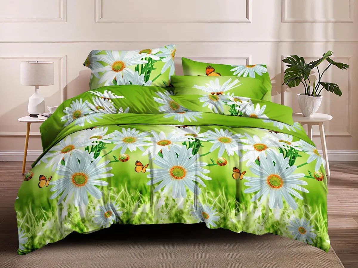 Комплект постельного белья Павлина 2066 евро, Полисатин, наволочки 70x70