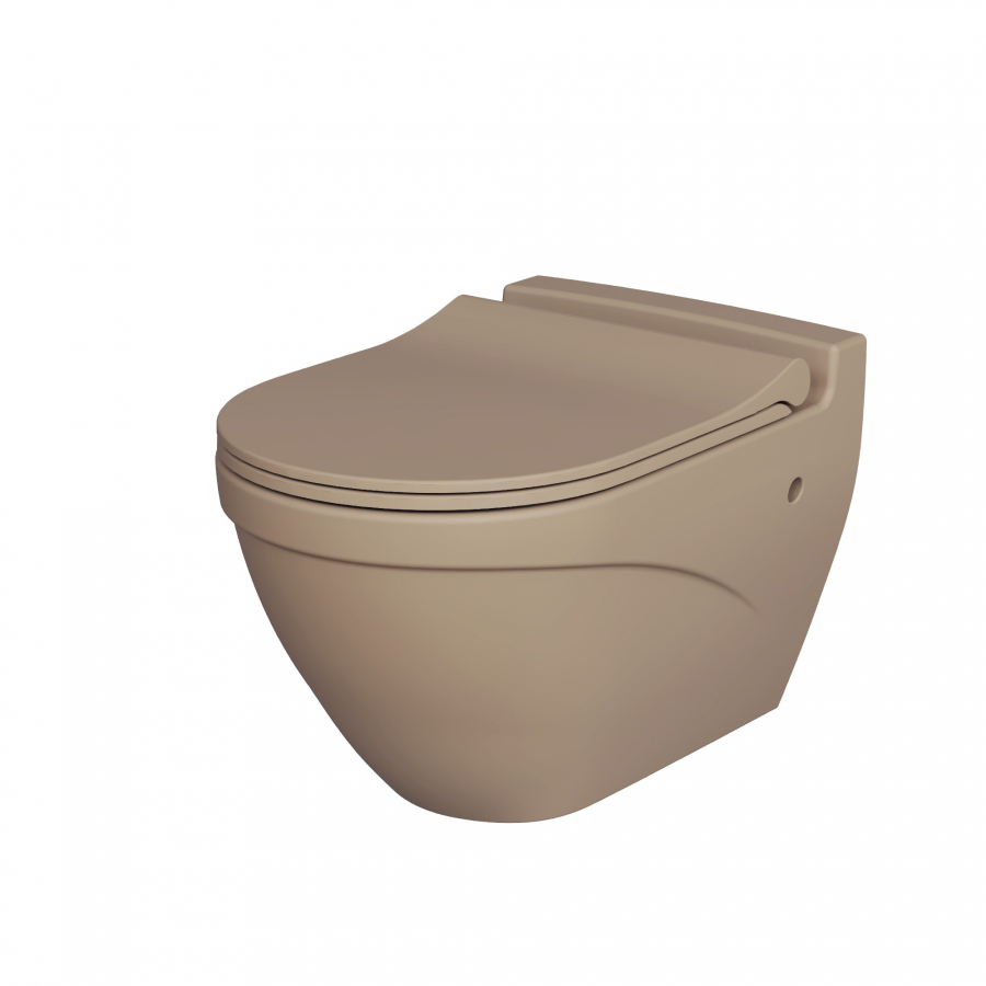 

Унитаз подвесной Nord 133T20501 535x385x360 темно-бежевый матовый с тонкой крышкой