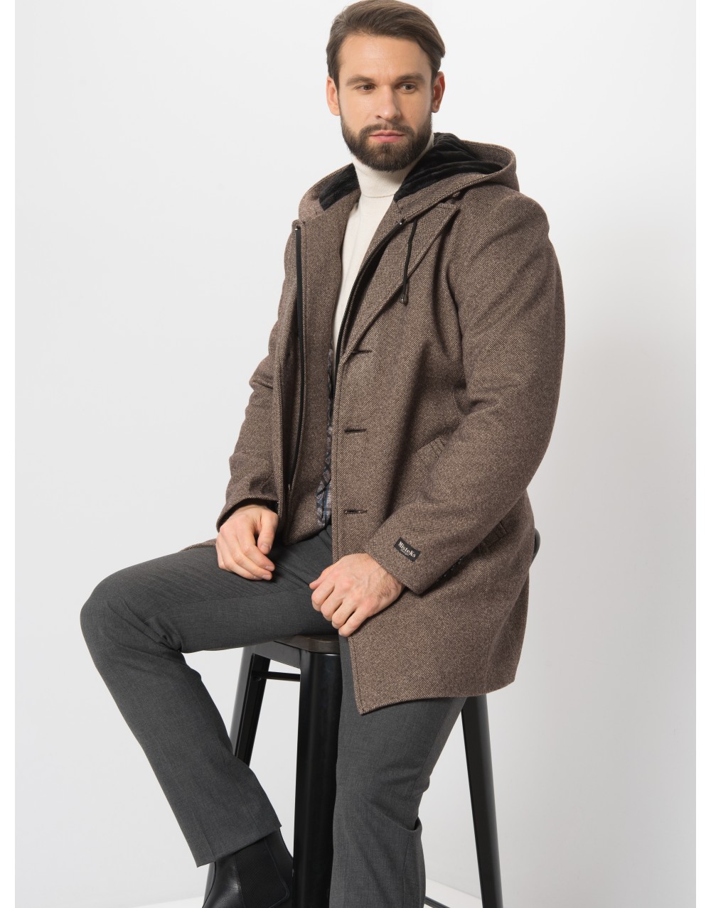 

Пальто мужское MISTEKS DESIGN 21957 коричневое 52/176 RU, Коричневый, 21957