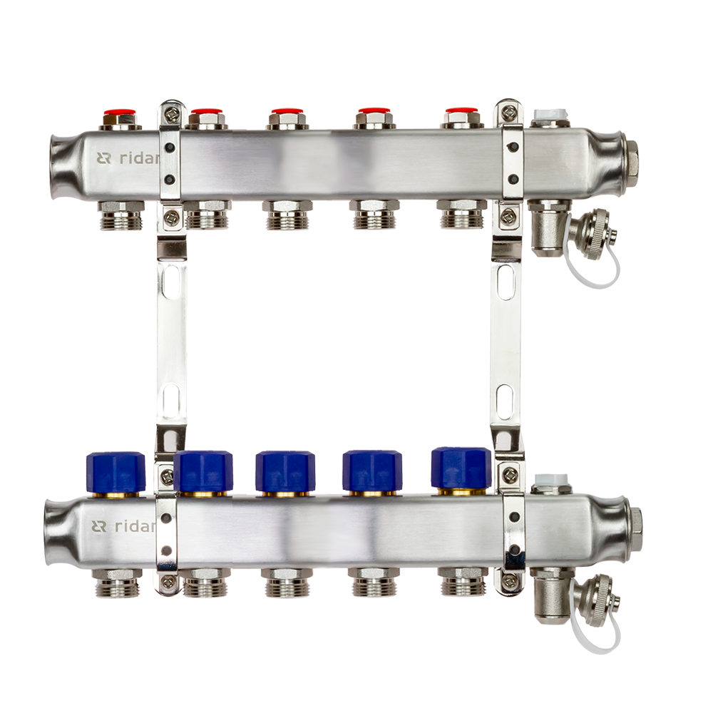 фото Комплект коллекторов ридан ssm-5r set с кронштейнами, 5 контуров