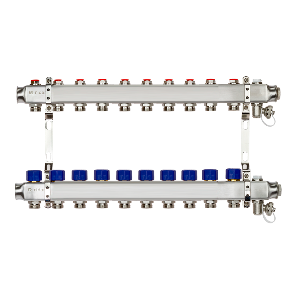 Комплект коллекторов Ридан SSM-10R set с кронштейнами, 10 контуров