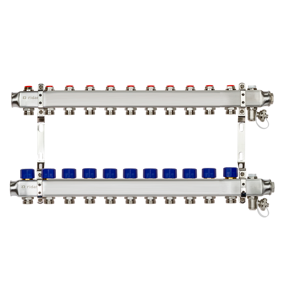 фото Комплект коллекторов ридан ssm-11r set с кронштейнами, 11 контуров