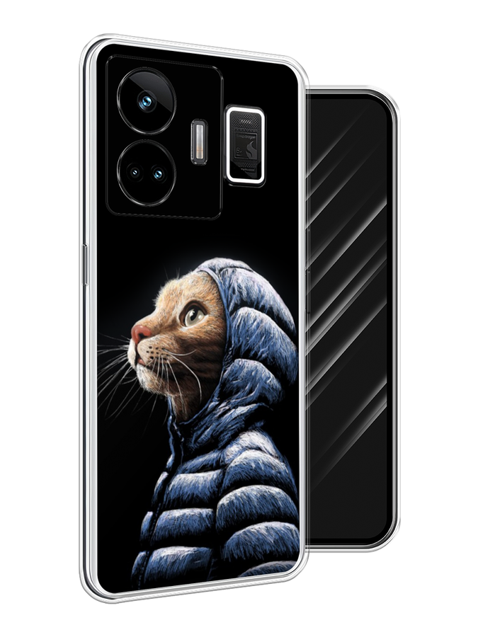 

Чехол Awog на Realme GT Neo 5 5G/GT 3 "Кот в капюшоне", Черный;бежевый;синий, 2513750-2