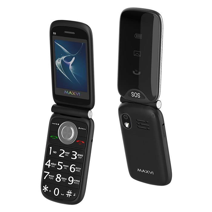 

Мобильный телефон Maxvi E6 Black, E6