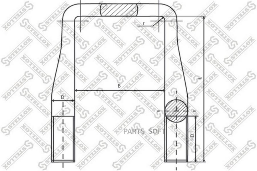 

STELLOX 8464425SX 84-64425-SX стремянка рессоры 130xМ24x2.0x285 HD90-B03\ FRUEHAUF 1шт