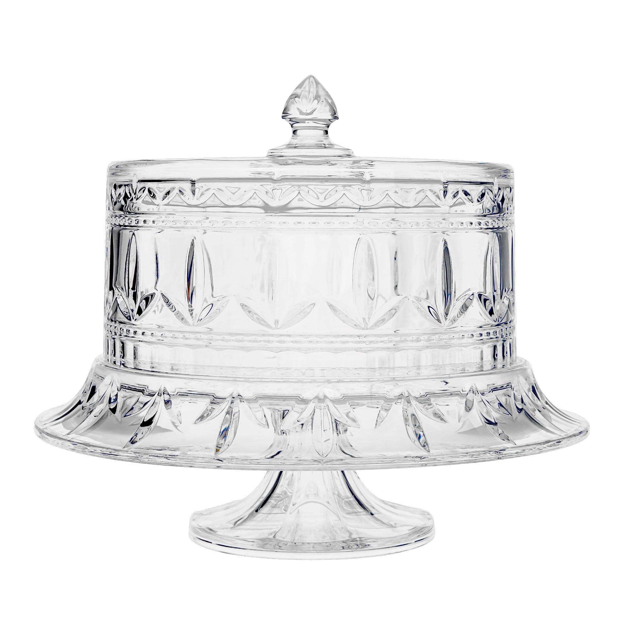 

Тортница Crystal Bohemia Tulip на ножке с крышкой 40 см, Прозрачный