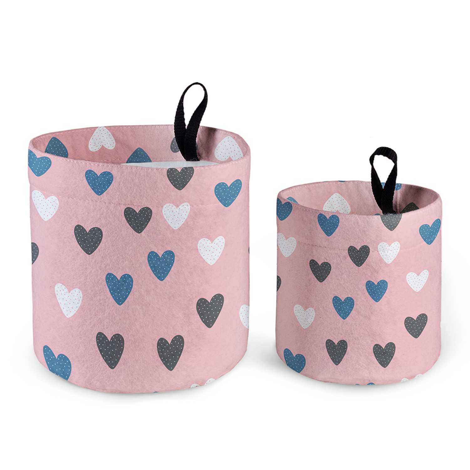 

Корзинка органайзер для хранения из войлока JoyArty "Ванильные сердца", ofp_422720, 2 шт., Ванильные сердца