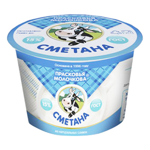 

Сметана Прасковья Молочкова 15% БЗМЖ 180 г