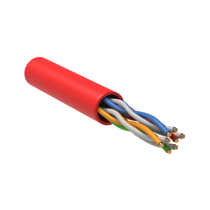 фото Кабель itk lc1-c5e04-124 u/utp кат.5e 4x2x24awg lszh красный 305м