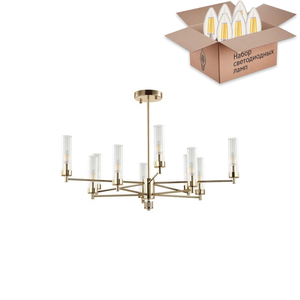 

Люстра на штанге Lumion Kamilla с лампочками 5274/10C+Lamps E14 Свеча