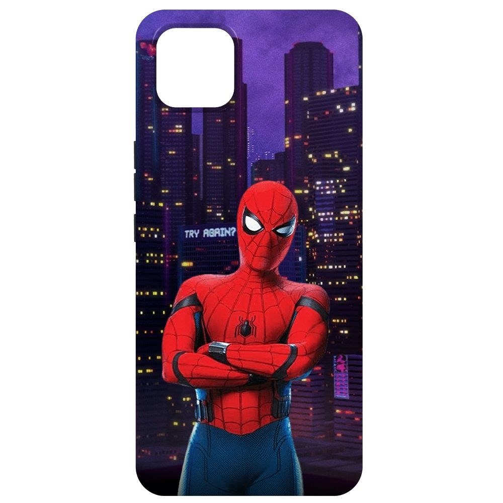 

Чехол-накладка Krutoff Soft Case Человек-Паук. На крыше для Wiko T10 черный