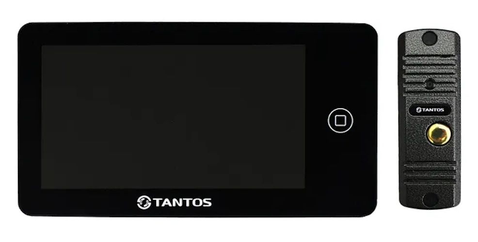 Комплект видеодомофона Tantos NEO (черный) и Walle+ (серебро)
