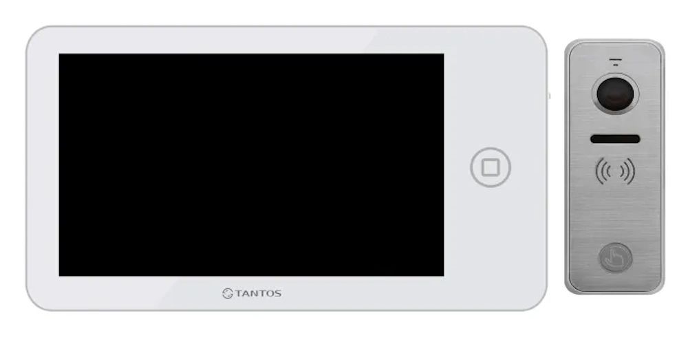 Комплект видеодомофона Tantos NEO (белый) и iPanel 2+(Metal)