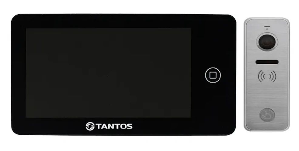 Комплект видеодомофона Tantos NEO (черный) и iPanel 2+(Metal) раскраска пластилином каляка маляка жители африки 4 картинки 20x20