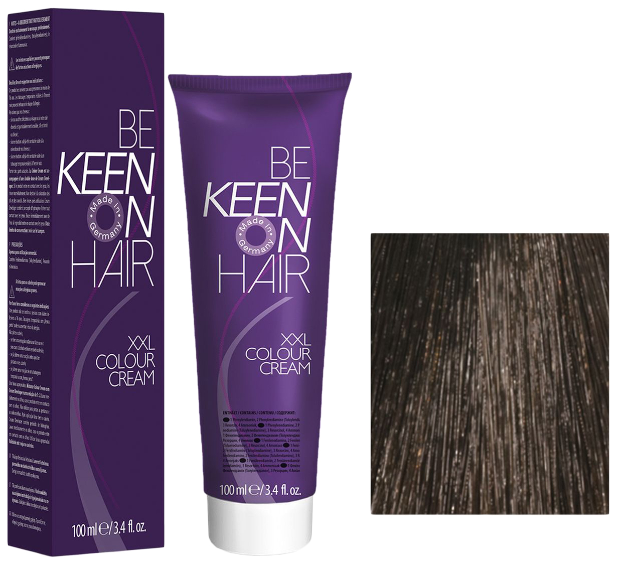Купить Краска для волос KEEN XXL COLOUR 69100019 5.00+ Интенсивный светло-коричневый 100 мл
