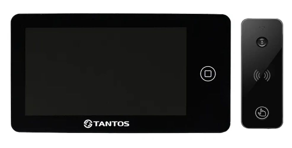 Комплект видеодомофона Tantos NEO (черный) и iPanel 2+(черная) комплект заглушек 10шт pls lock h25 черная глухая arlight 028128