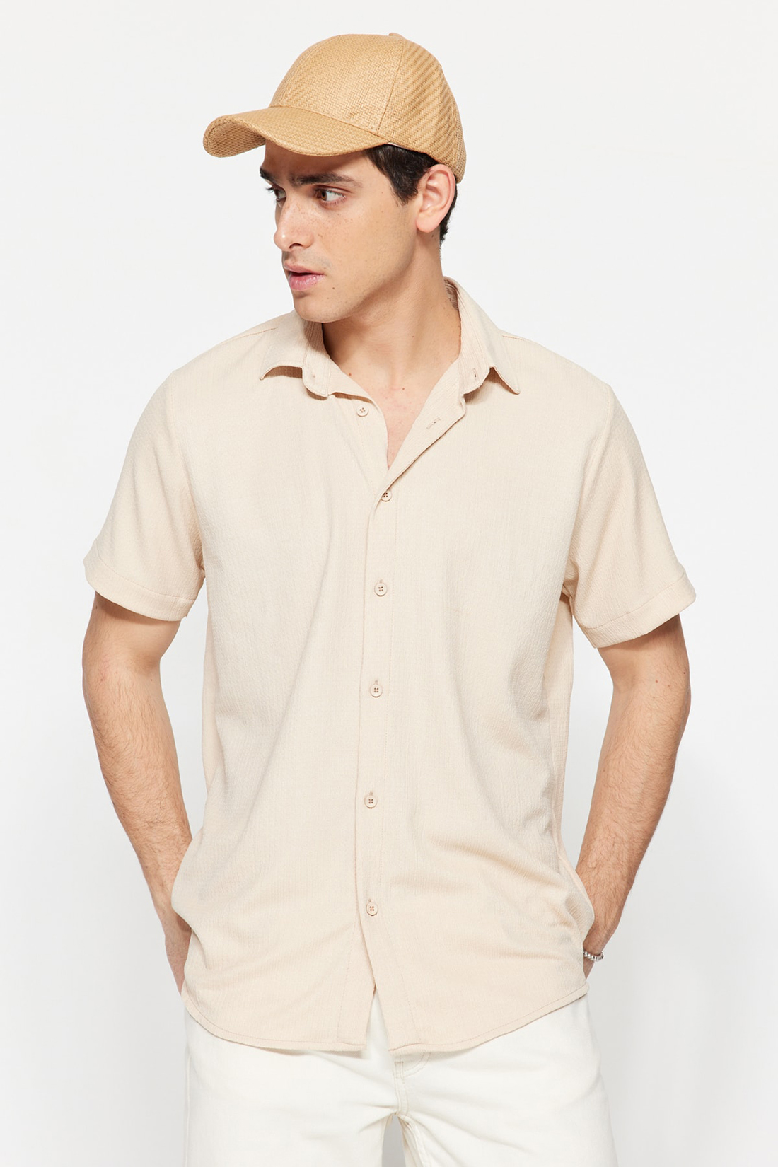 Рубашка мужская Trendyol TMNSS23GO00055 серая XL