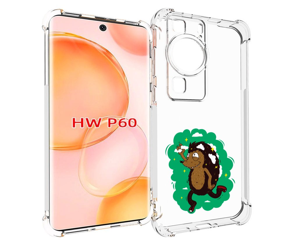 Чехол MyPads Ежик в облаках для Huawei P60