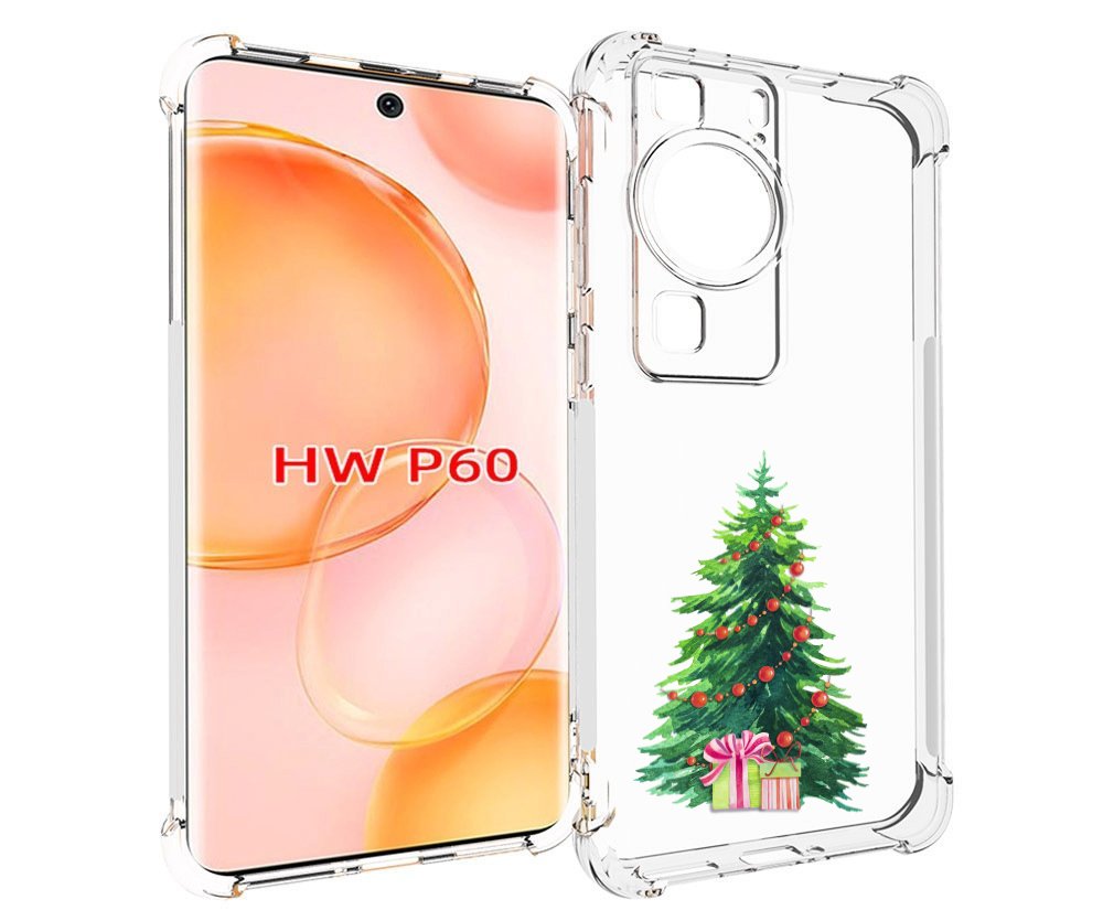 

Чехол MyPads Елка новогодняя с подарками акварель для Huawei P60, Tocco