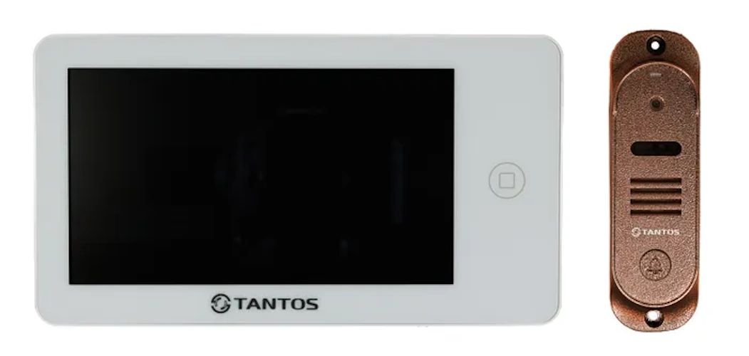 Комплект видеодомофона Tantos NEO (белый) HD и Stich HD (медь)