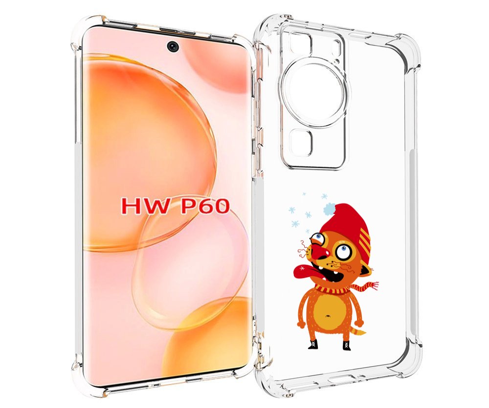 

Чехол MyPads Зимний кот для Huawei P60, Tocco