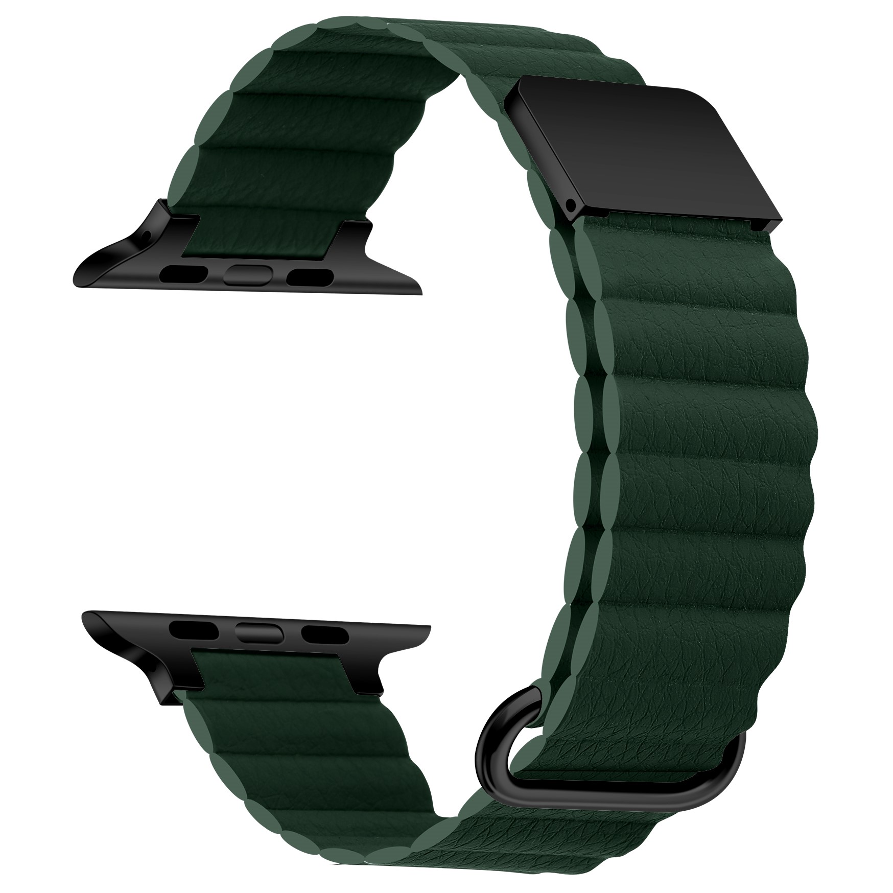 Ремешок кожаный Leather Loop Ultra для Apple Watch 42/44/45/49 мм, на магните, зеленый