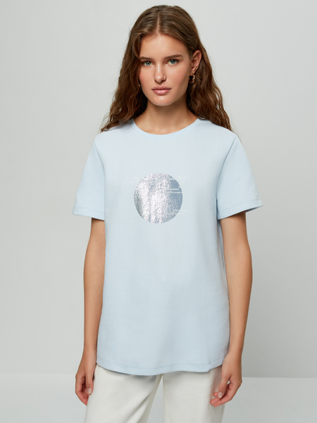 

Футболка женская ZARINA 2264530451 голубая XS, Голубой, 2264530451