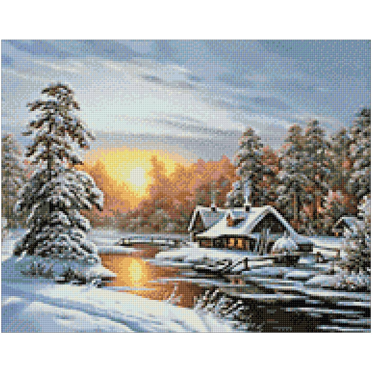 

Алмазная вышивка Гранни Морозное утро, 38x48 см, Морозное утро