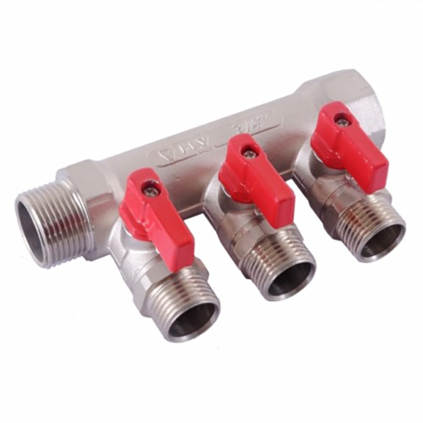 

Коллектор с шаровым краном Pro Aqua V100.04-m20-f20 3/4"х1/2" 4 отвода