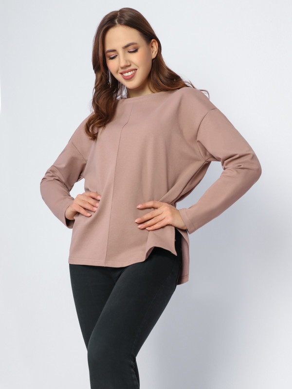

Лонгслив женский Fashion Margo ДЖ038 коричневый 52 RU, ДЖ038