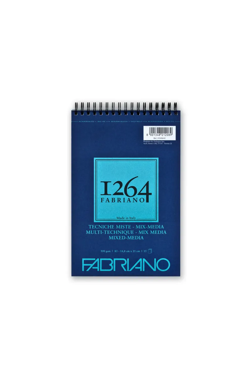 

Альбом для смешанных техник Fabriano 1264 MIX MEDIA 300г/м.кв 14,8х21 15 л, MEDIA