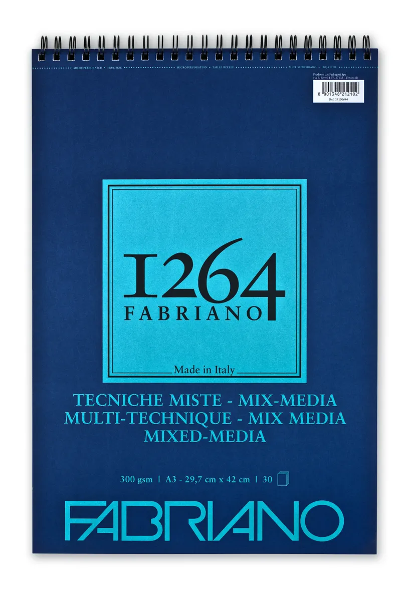 фото Альбом для смешанных техник fabriano 1264 mix media 300г/м.кв 29,7х42 30 л