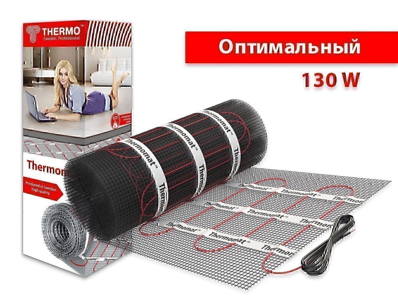 

Комплект подогрева пола Thermo Thermomat 130Вт 3м2 без регулятора