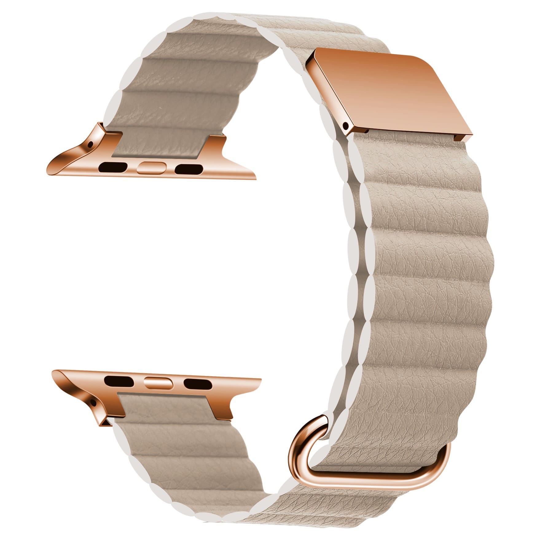 

Ремешок кожаный Leather Loop Ultra для Apple Watch 42/44/45/49 мм, на магните, пудровый, Бежевый