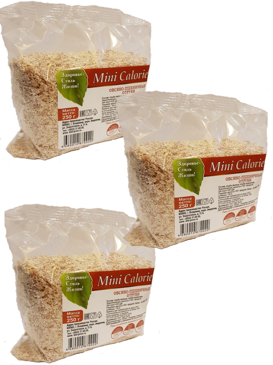 

3 шт Отруби овсяно-пшеничные отборные Mini Calorie 250 г