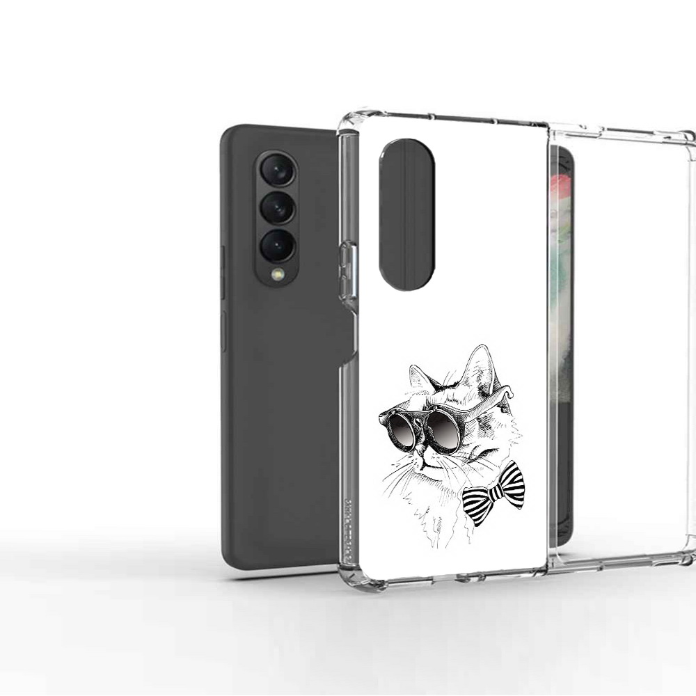 Чехол MyPads Tocco для Samsung Galaxy Z Fold2 крутая кошка в очках