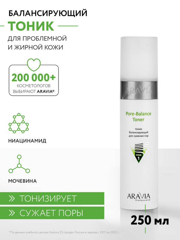 Тоник балансирующий для сужения пор Aravia Professional Pore-Balance Toner 250 мл