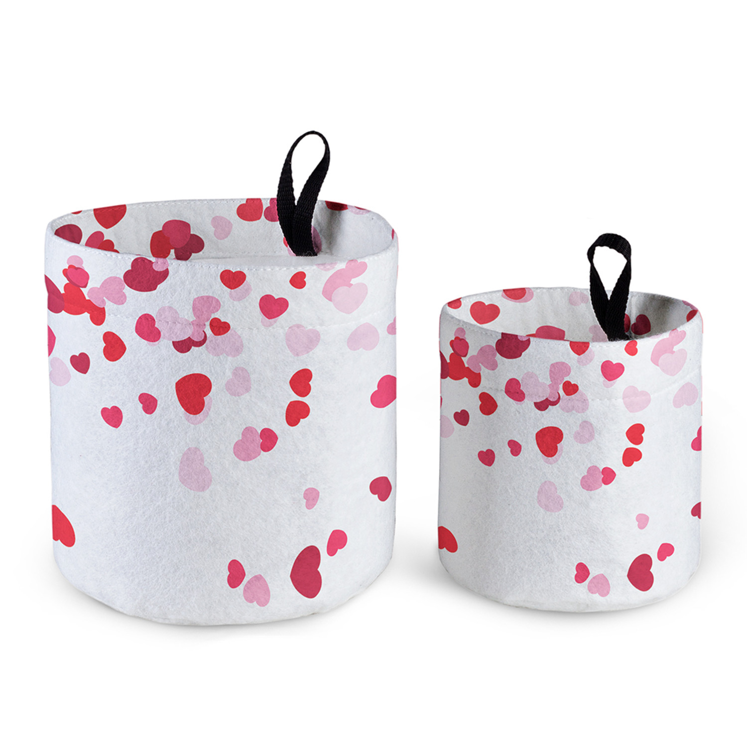 

Корзинка органайзер для хранения из войлока JoyArty "Дождь из сердец", ofp_422646, 2 шт., Дождь из сердец