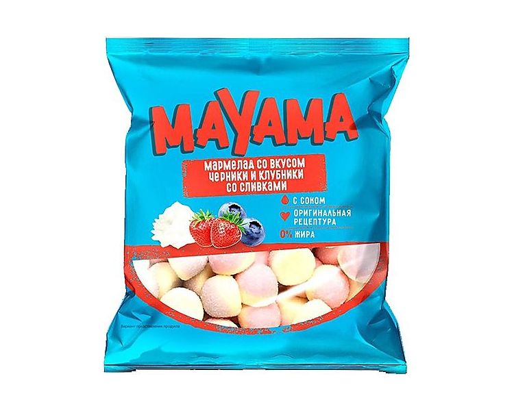 

Мармелад жевательный KDV Mayama со вкусом черники и клубники со сливками