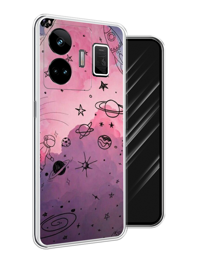 

Чехол Awog на Realme GT Neo 5 5G/GT 3 "Радуга планет 3", Черный;розовый, 2513750-4