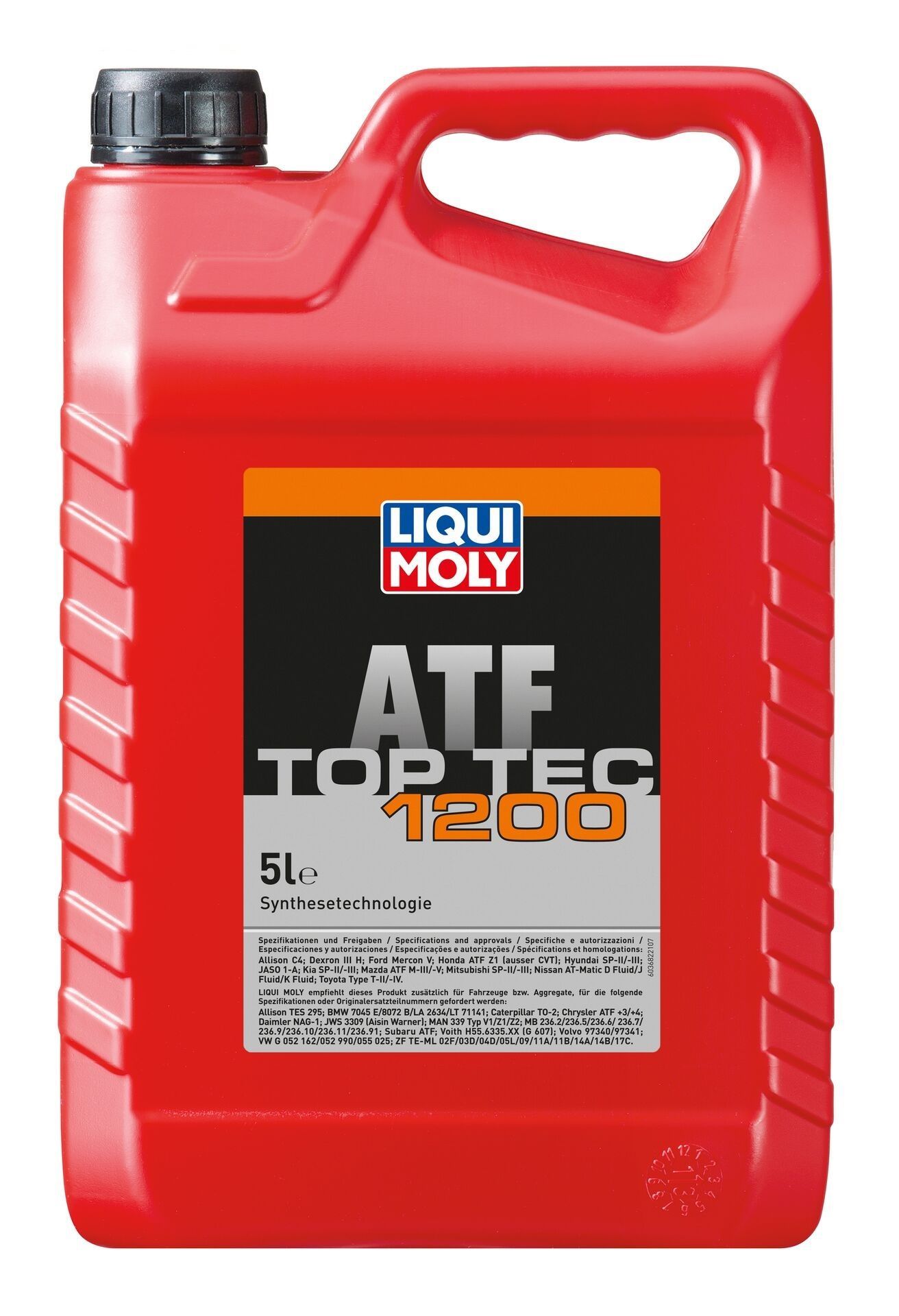 Синтетическое трансмиссионное масло для АКПП LIQUI MOLY 8040 Top Tec ATF 1200, 5 л