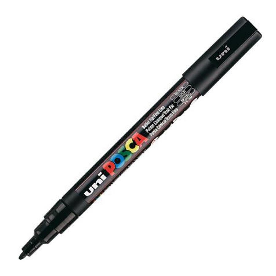 фото Маркер uni posca pc-3m 0,9-1,3мм овальный (черный (black) 24) uni mitsubishi pencil