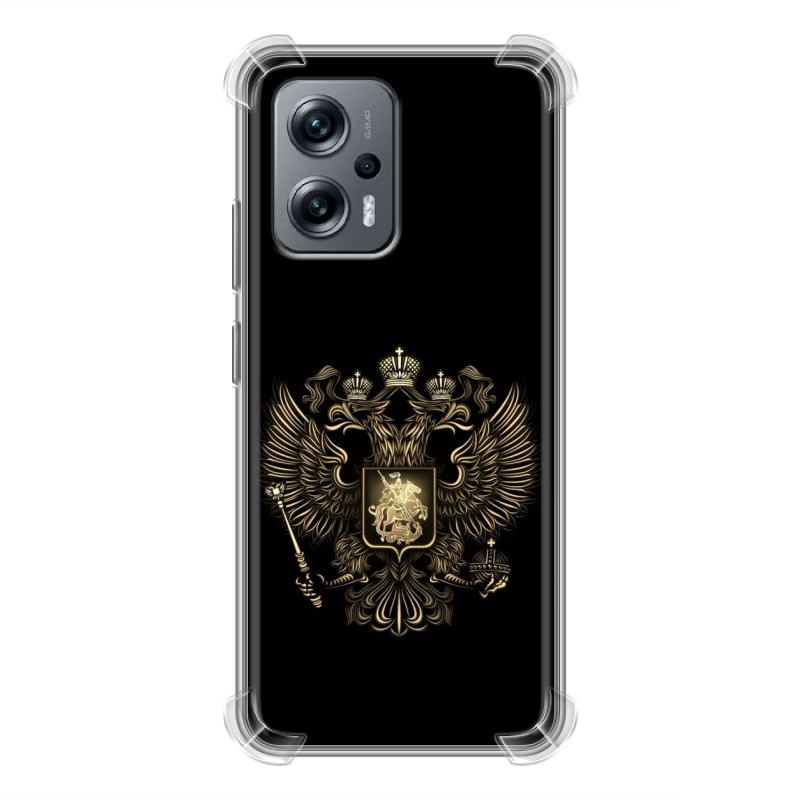 фото Дизайнерский силиконовый с усиленными углами чехол для xiaomi poco x4 gt герб россии золот 100gadgets