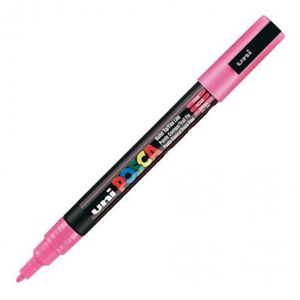 фото Маркер uni posca pc-3m 0,9-1,3мм овальный (розовый (pink) 13) uni mitsubishi pencil