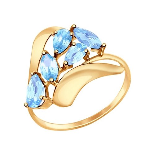 

Кольцо из золота р. 18,5 SOKOLOV 714657, топаз, 714657