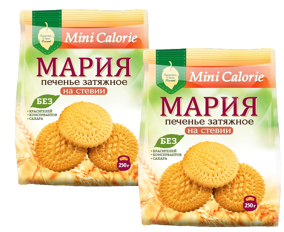 фото 2 шт печенье затяжное мария на стевии mini calorie 250 г