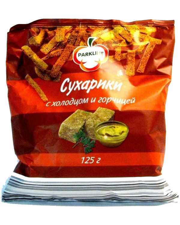 Сухарики ржаные Parkline со вкусом холодца и горчицы 125 г