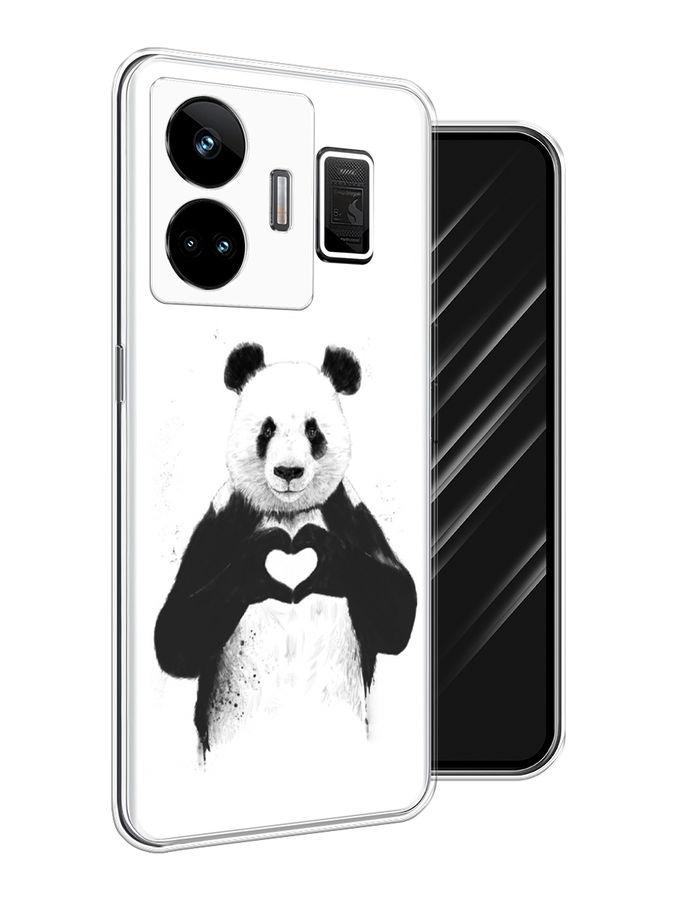

Чехол Awog на Realme GT Neo 5 5G/GT 3 "Панда love", Серебристый, 2513750-10